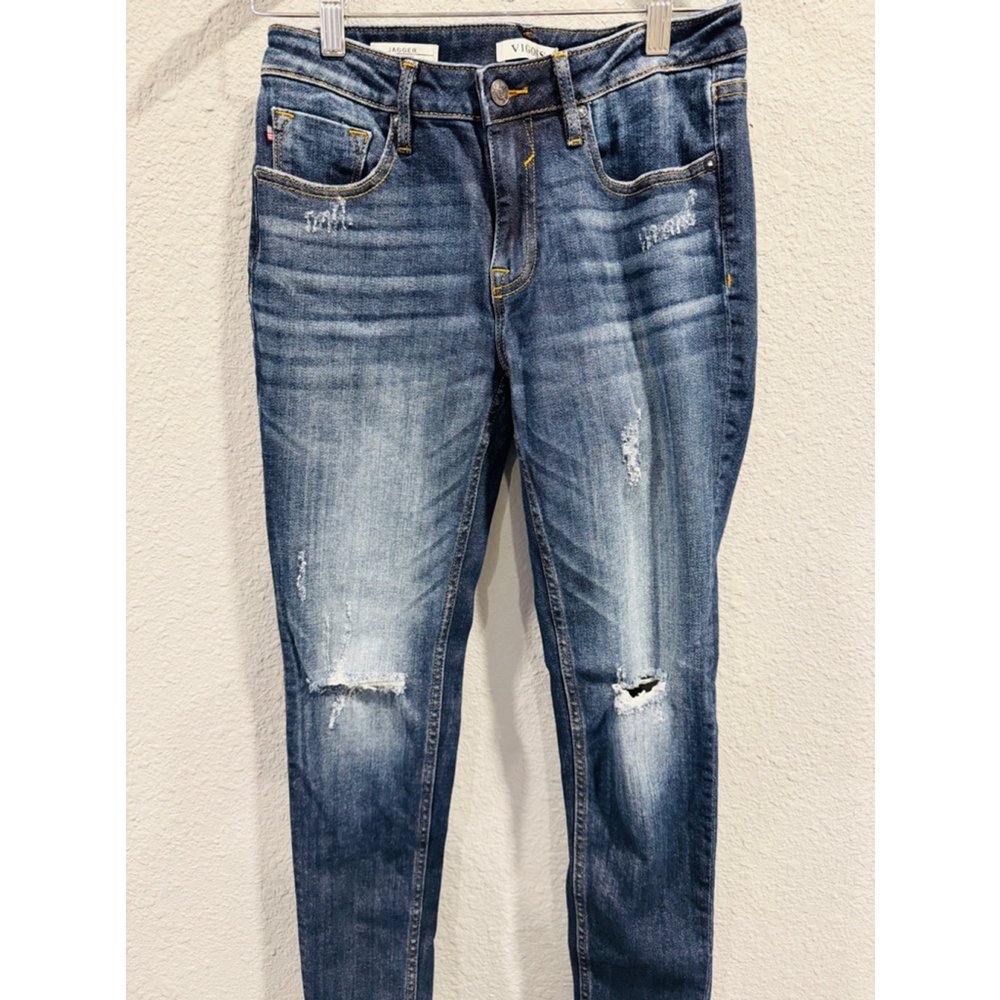Vigoss Women's Distressed SkinnyJeans, Size 27, Blue - Picture 3 of 9